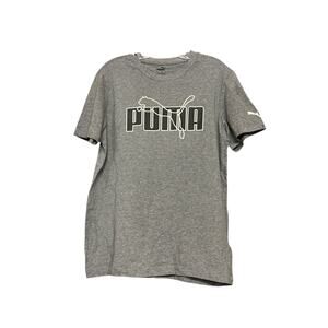 Puma  Gray Crewneck Graphic Logo T-Shirt M